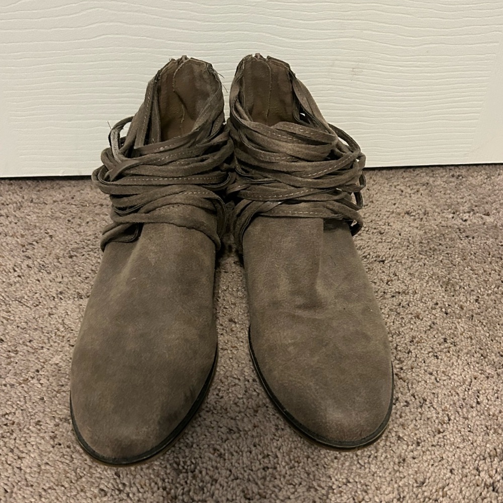 Fergalicious Taupe Ankle Booties